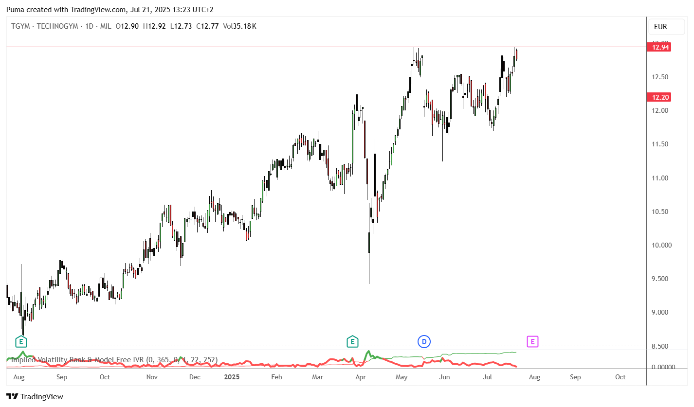 Grafico azioni Technogym