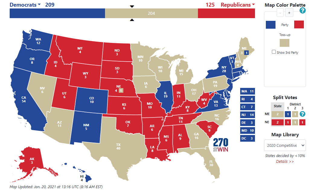 Elezioni Usa 2024, situazione grandi elettori per la media dei sondaggi Elezioni Usa 2024, situazione grandi elettori per la media dei sondaggi