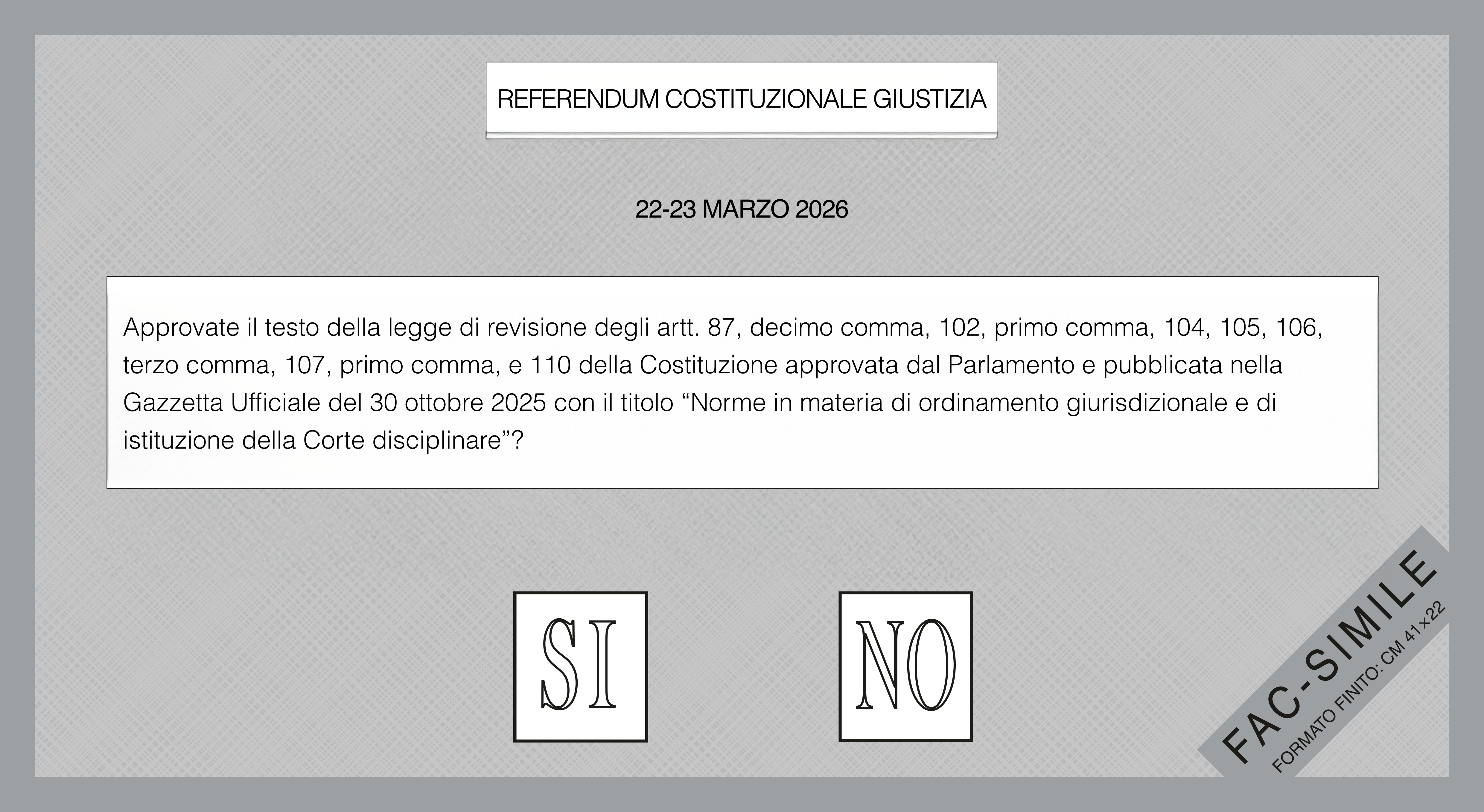 Fac-simile scheda elettorale