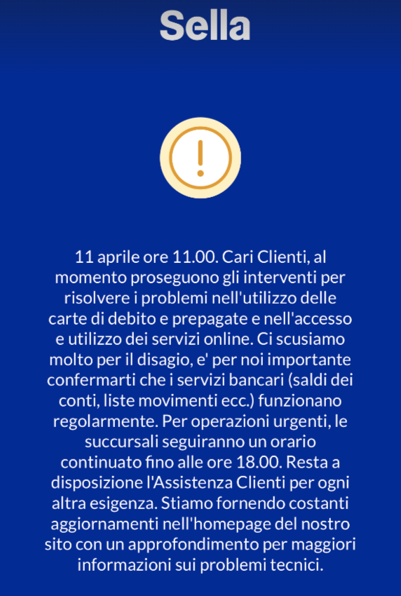 Messaggio da Banca Sella