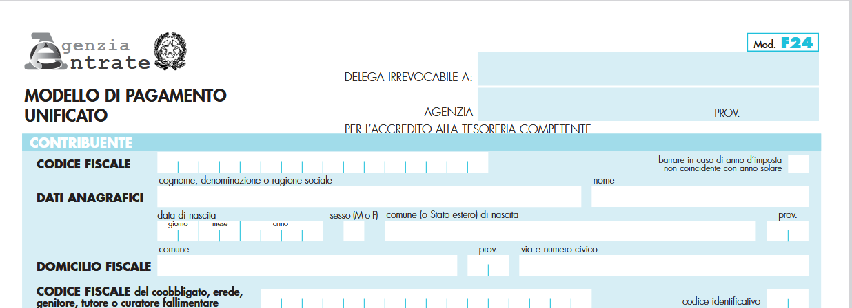 Modello F24 Sezione Contribuente