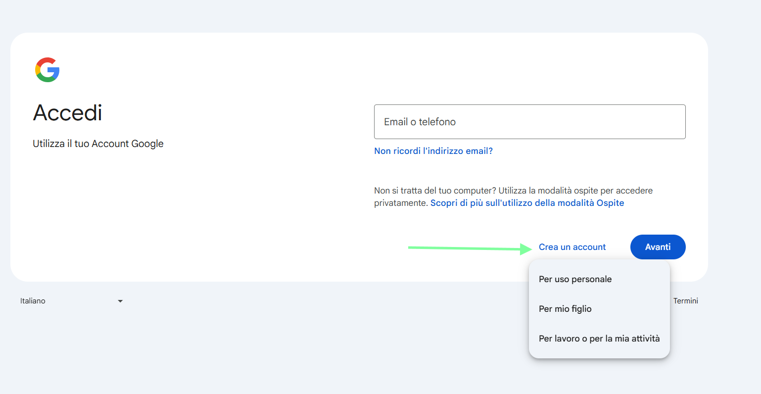 Account Gmail Google - Step #2