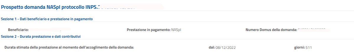 Prospetto Naspi