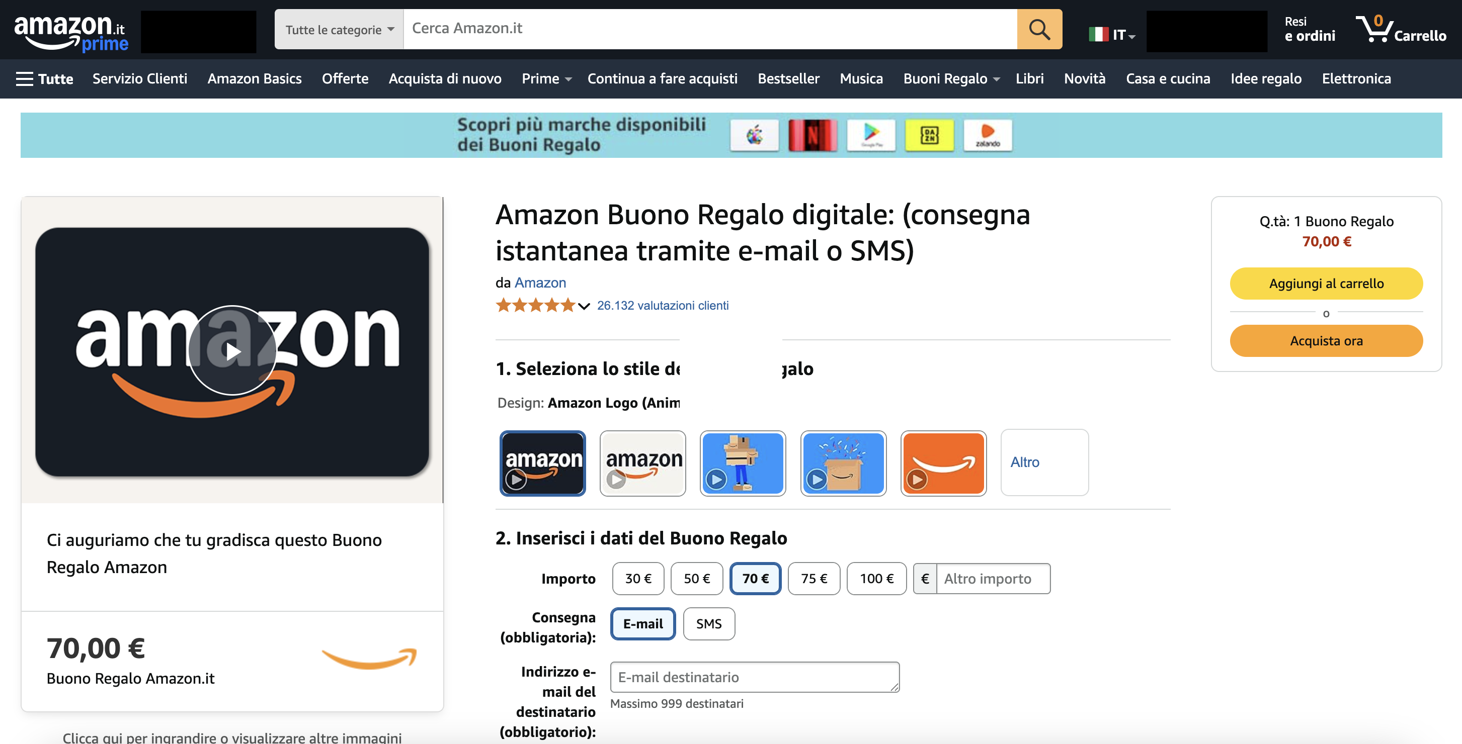 Buoni regalo Amazon