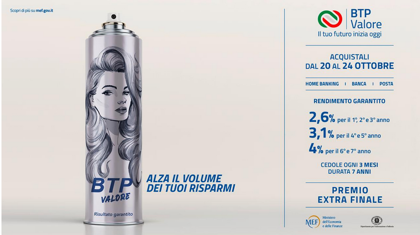 Lo spot pubblicitario della sesta edizione del BTP Valore