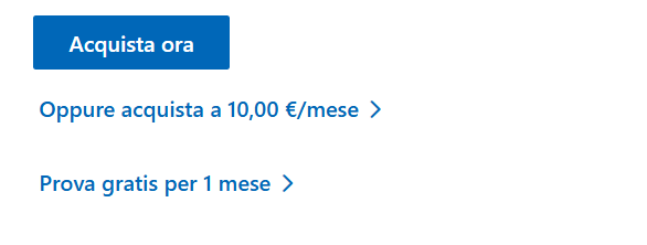 Microsoft prova gratis per 1 mese