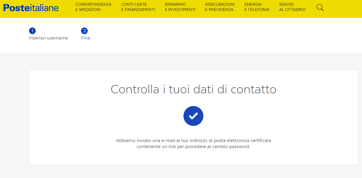 Controlla i tuoi dati di contatto