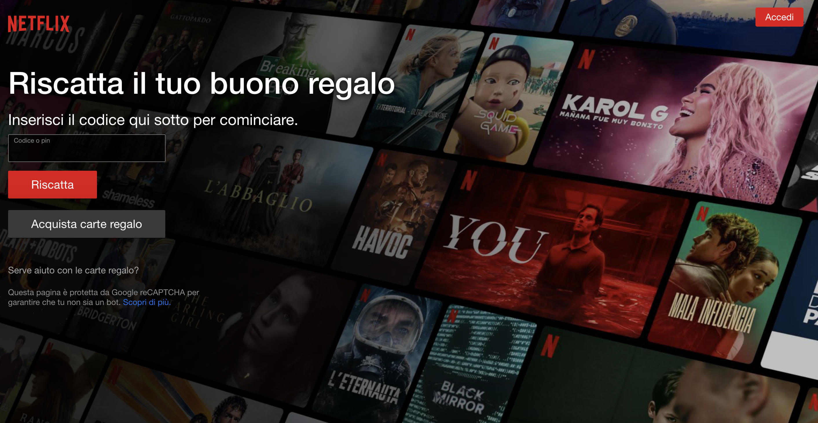Carta regalo Netflix