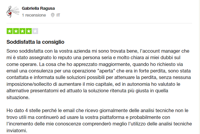Recensione 12 - verificata Trustpilot
