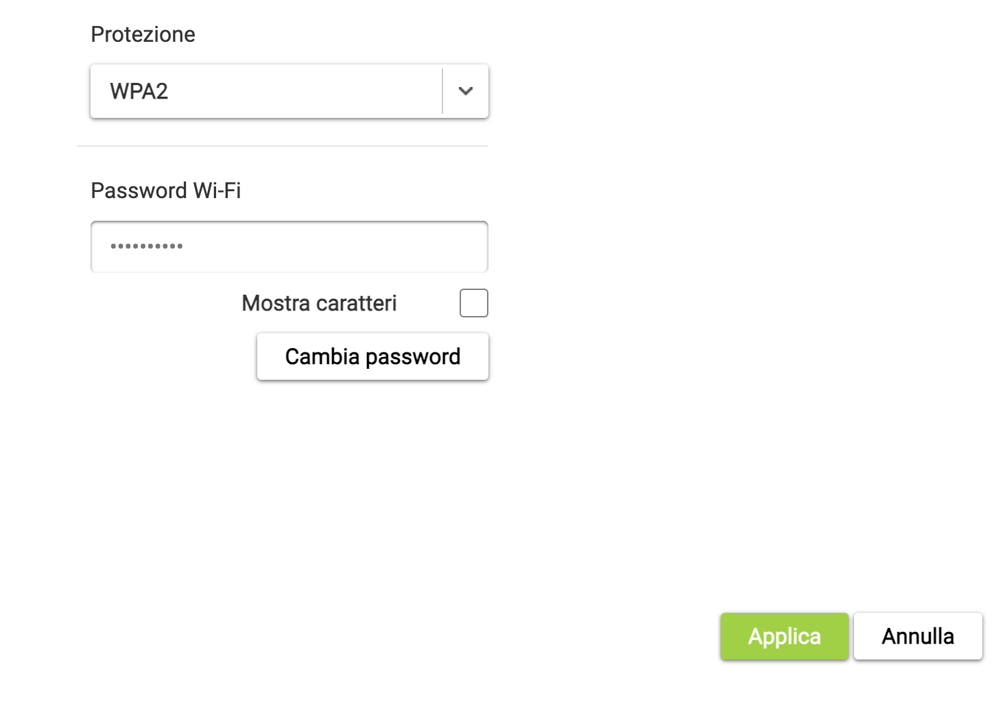 Come cambiare password Wi-Fi