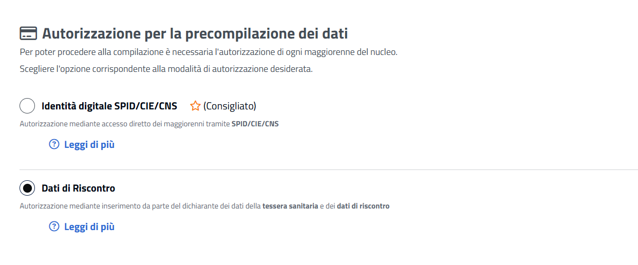 dati di riscontro ISEE