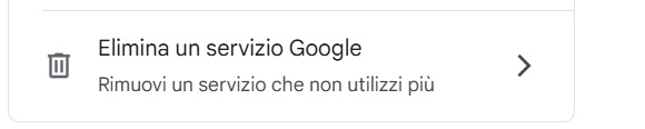 Elimina un servizio da Google