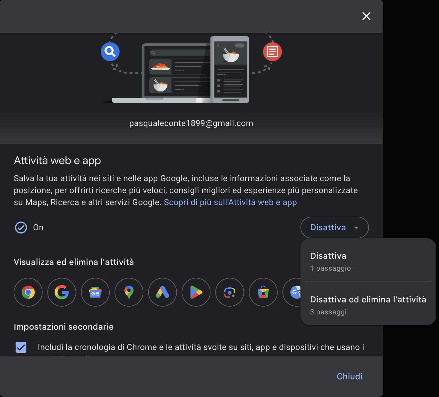 Come evitare il salvataggio automatico della cronologia Google