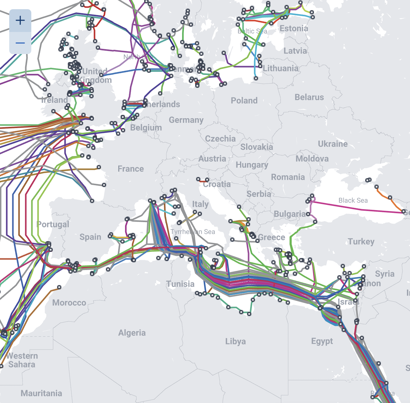 Mappa cavi internet