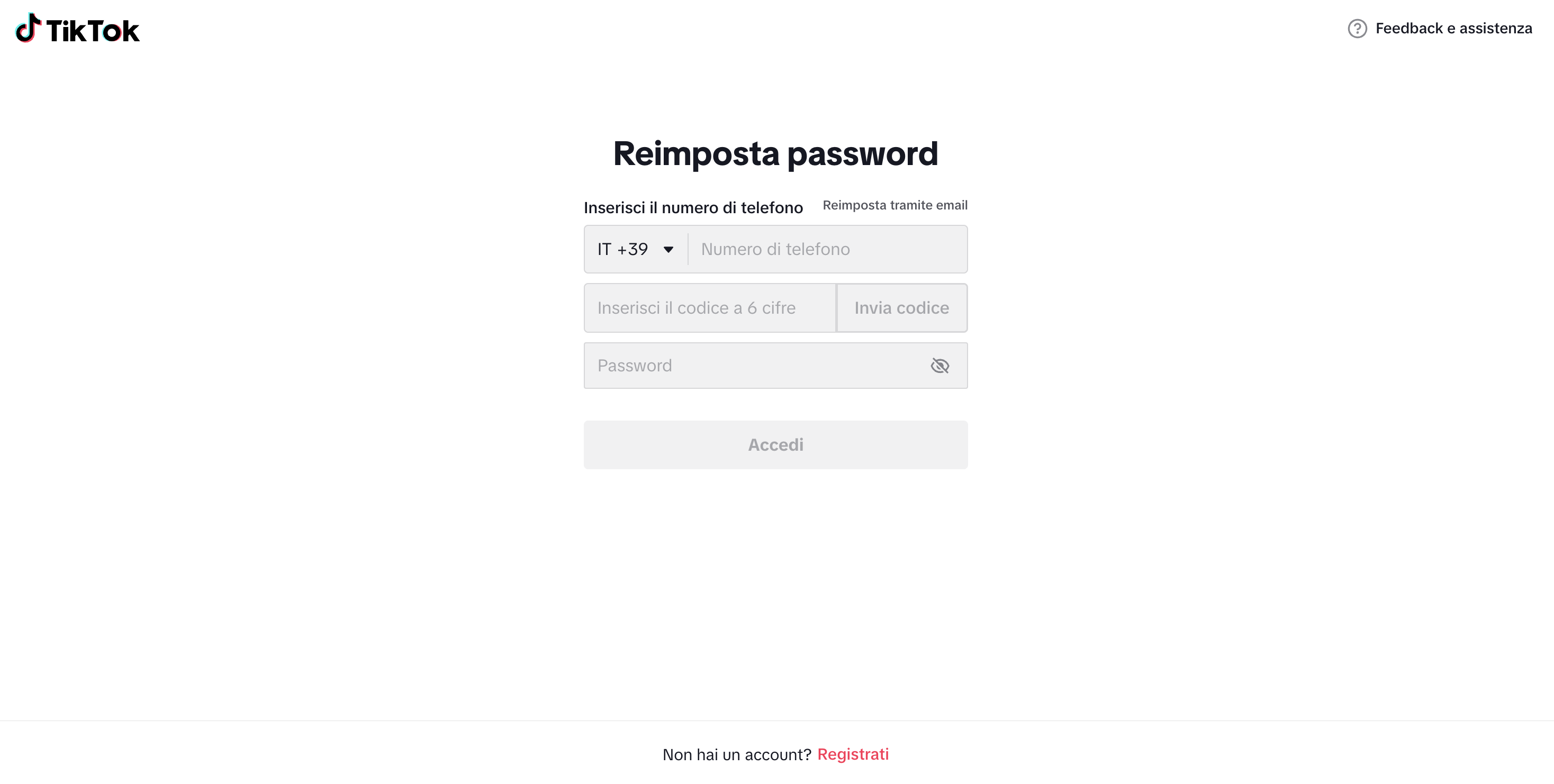 Login di TikTok