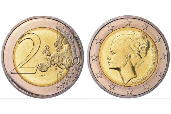 Moneta da 2 euro per il 25° anniversario della morte di Grace Kelly