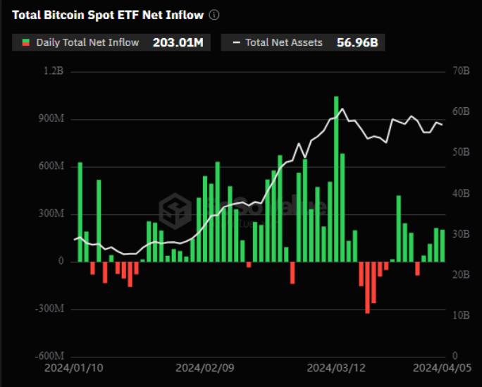 Afflusso di capitali su ETF spot Bitcoin