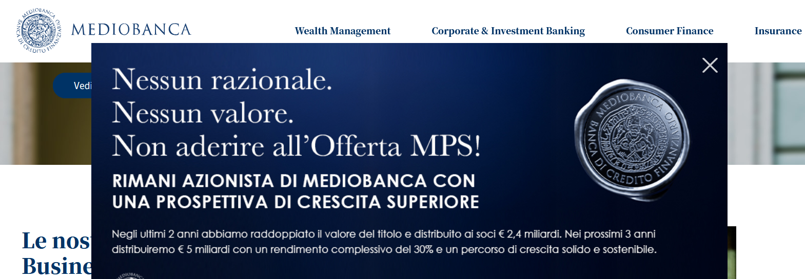 Mediobanca e il no fermo all'OPS di MPS