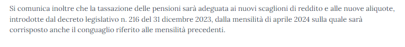 La parte con cui viene ufficializzata la data di applicazione delle nuove aliquote Irpef