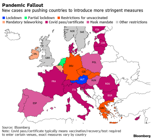 Mappa di restrizioni e misure di contrasto al Covid in vigore nell'Ue