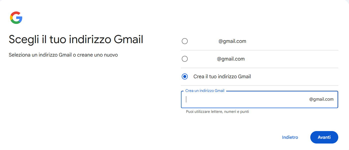 Account Gmail Google - Step #5