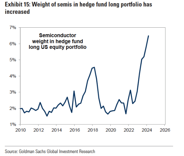 Peso dei titoli semiconduttori nei portafogli dei fondi
