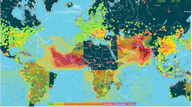 Mappa città più inquinate al mondo