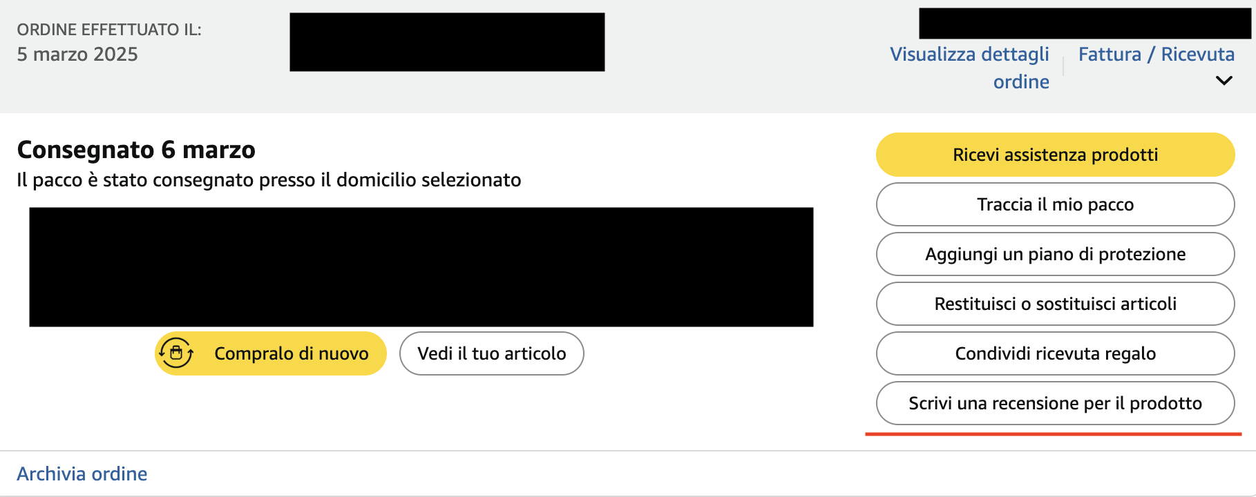 Recensire un prodotto