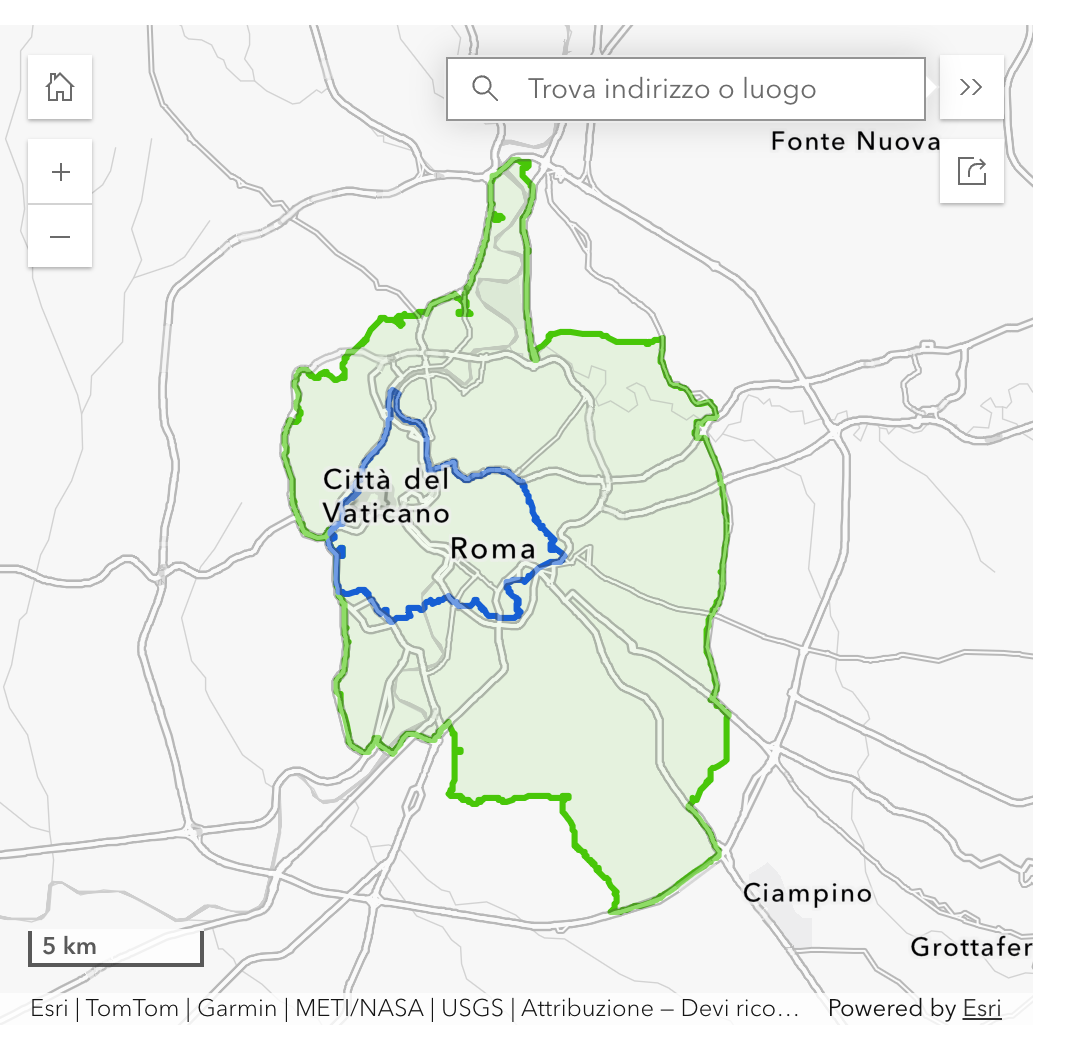 Fascia verde Roma - La mappa