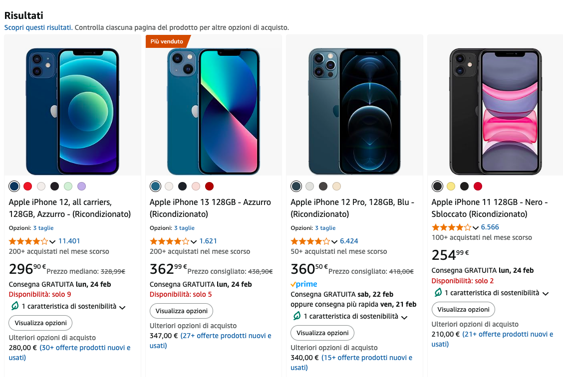 Sito web di Amazon