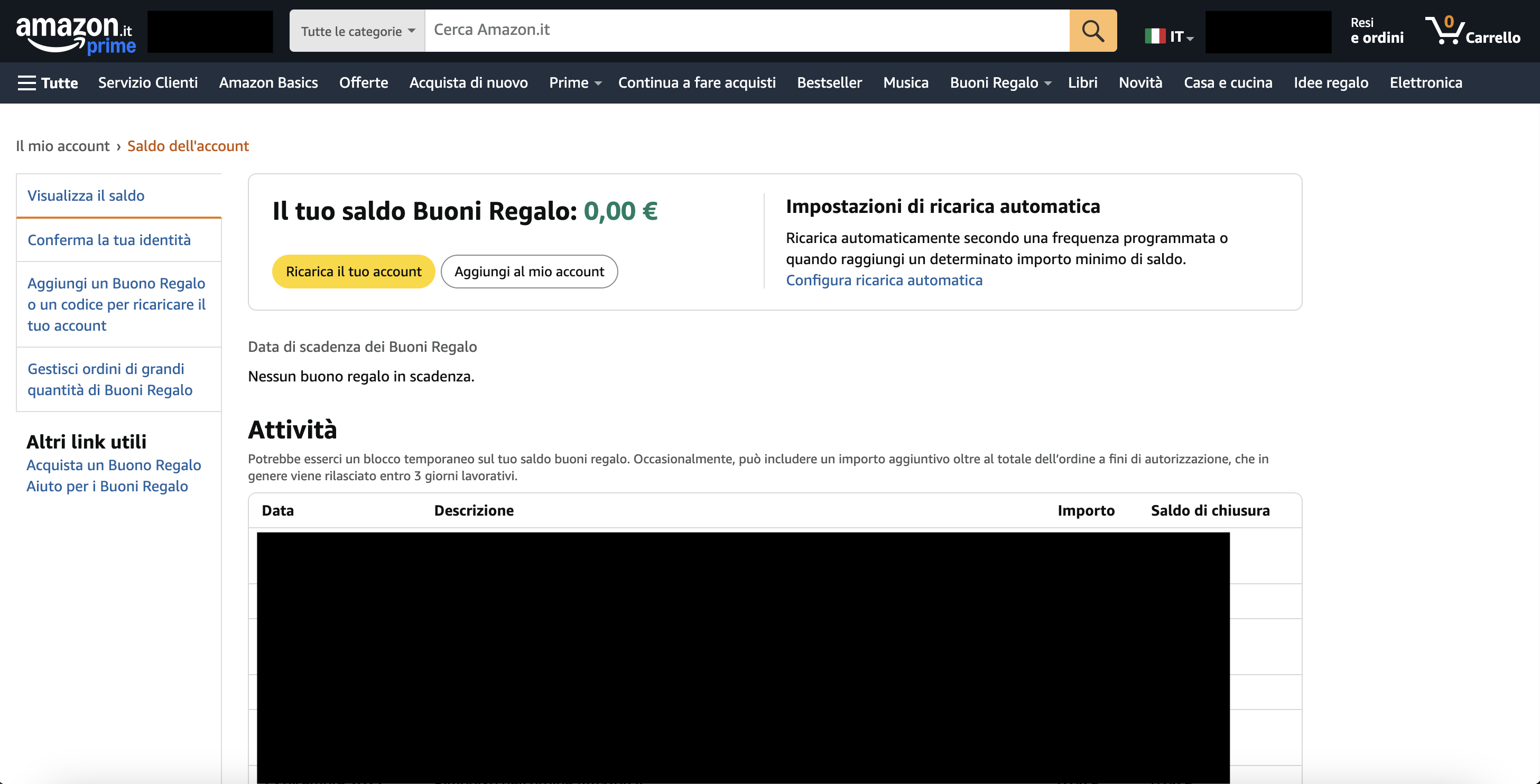Buono regalo Amazon