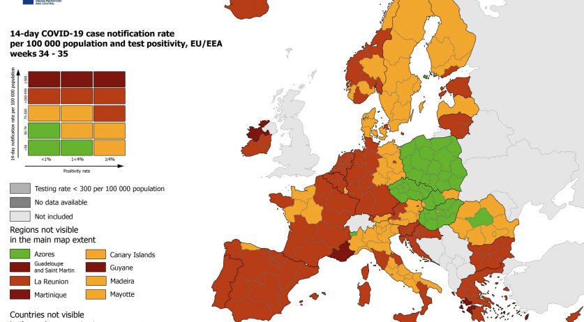 Mappa ECDC Europa