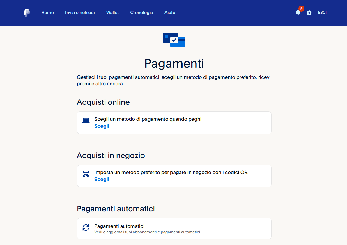 Bloccare pagamenti automatici PayPal