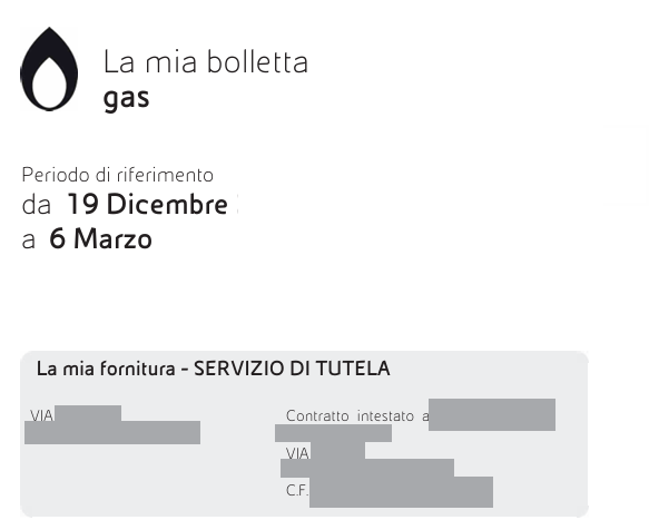 Contratto intestatario e periodo riferimento
