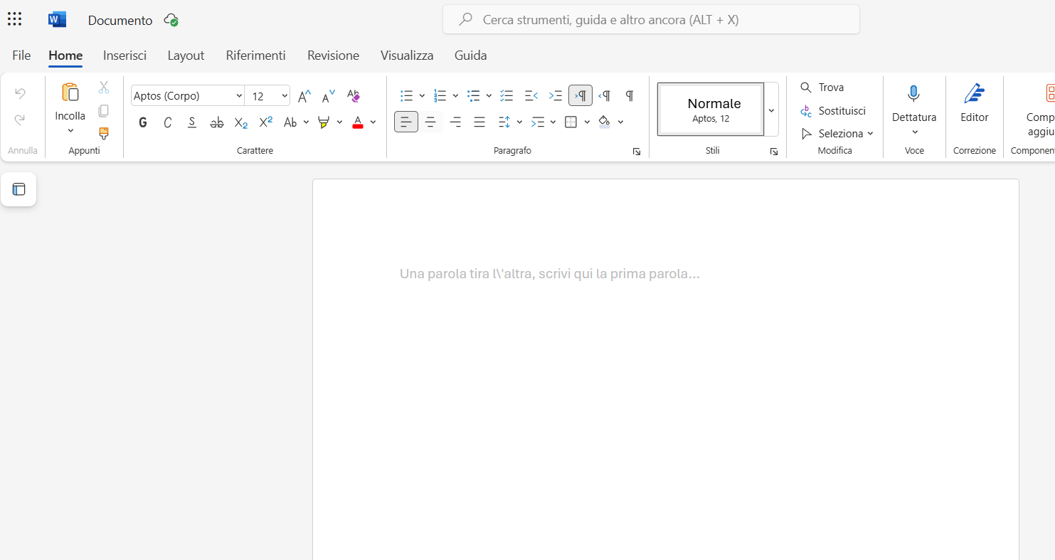 Documento nuovo Word