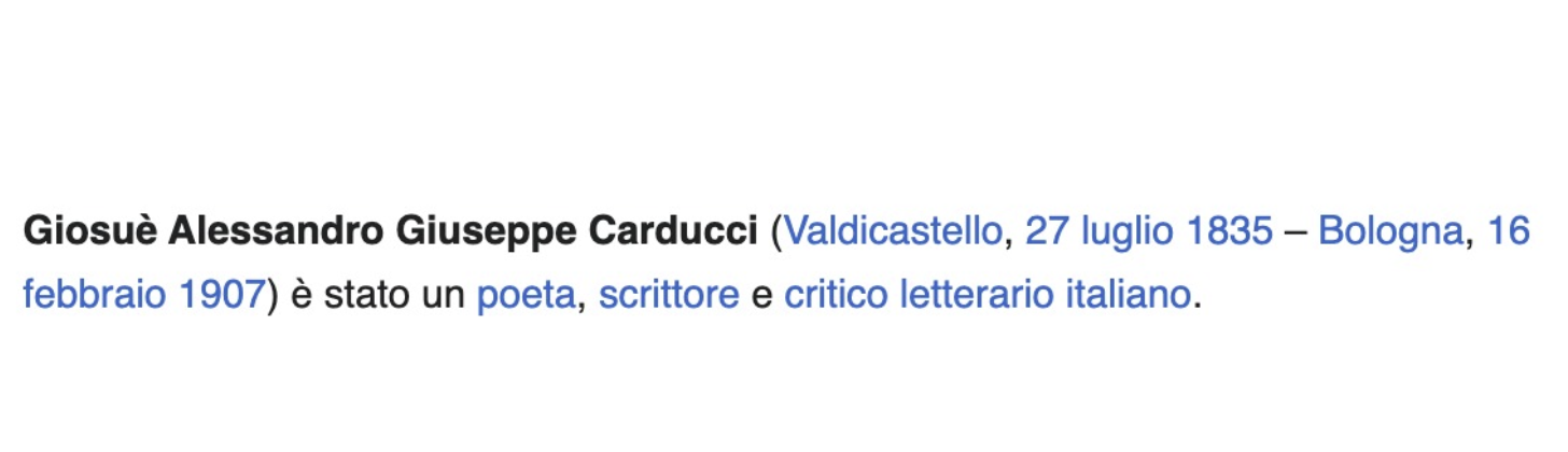 La morte di Carducci per Wikipedia
