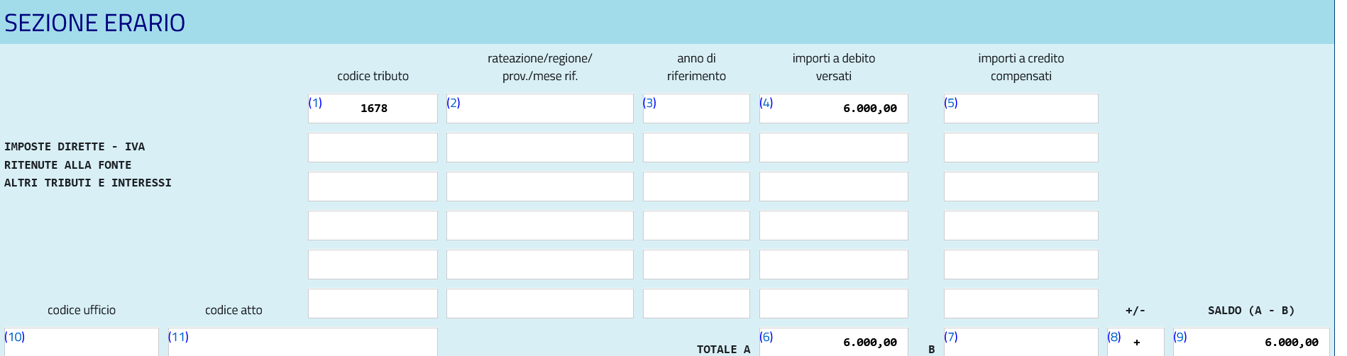 Codice tributo 1678