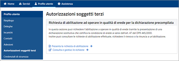 Autorizzazione soggetti terzi