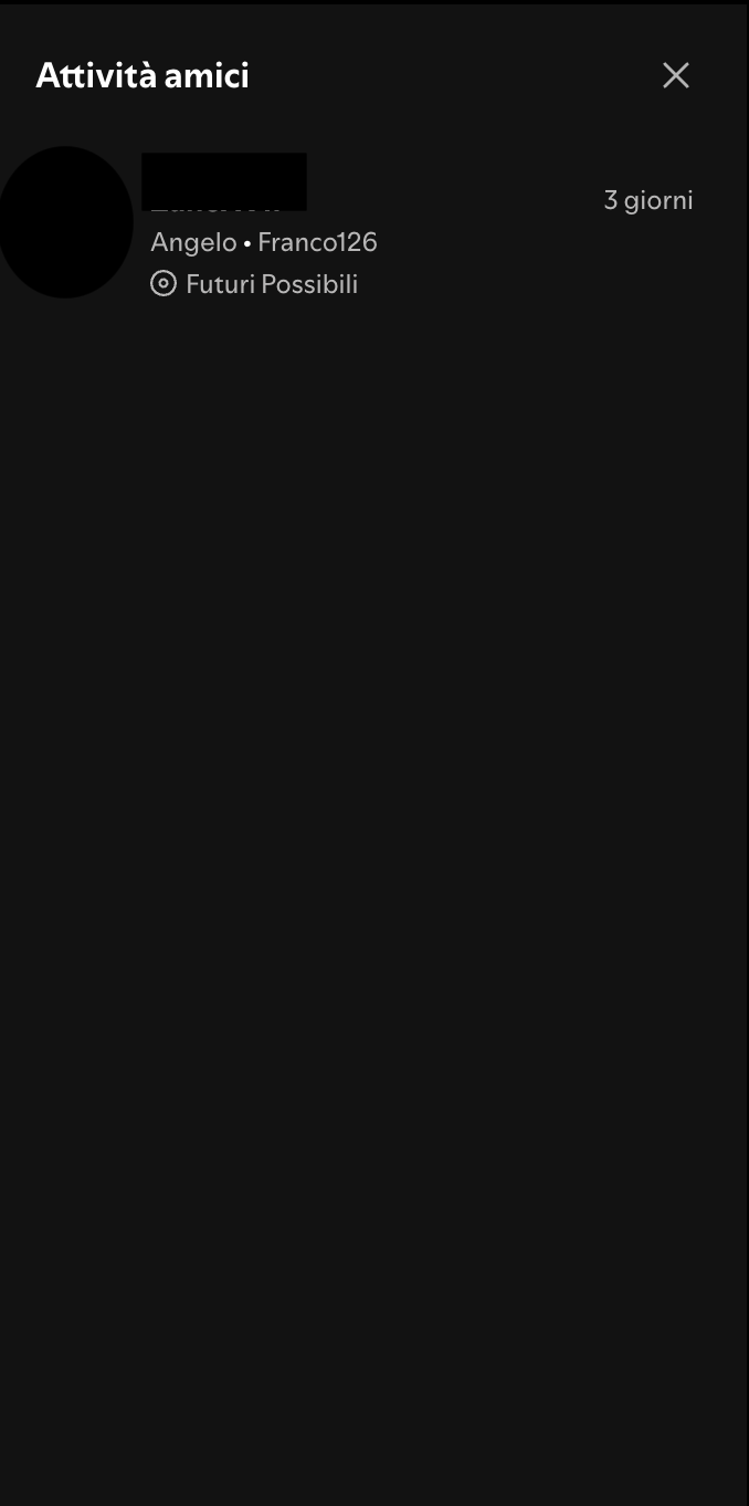 Attività Amici di Spotify