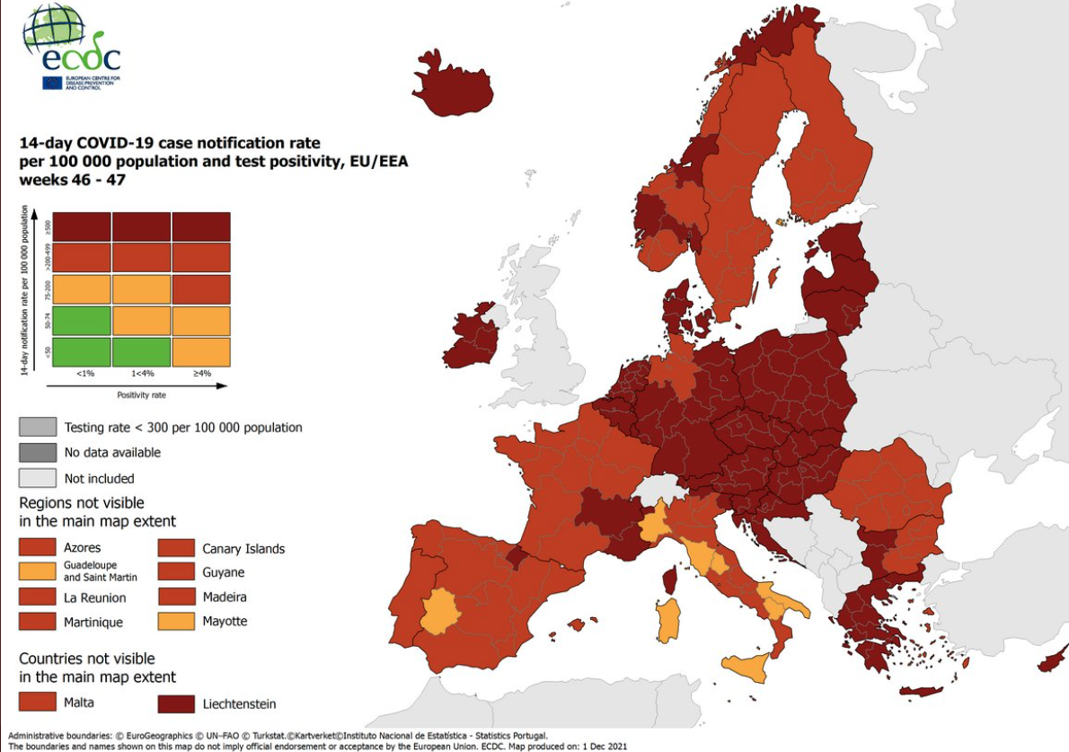 Mappa Ecdc 2 dicembre
