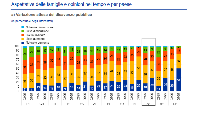 Analisi BCE sulle aspettative delle famiglie dell'Eurozona sull'impatto di più spese difesa sui conti pubblici