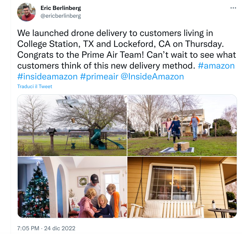 Dichiarazione di Eric Berlinberg sul nuovo servizio Amazon Air