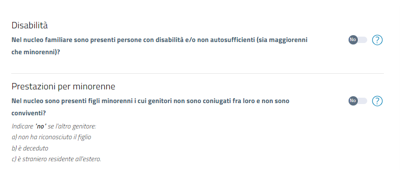 Ci sono componenti disabili?