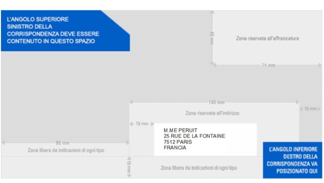 Busta standard invii all'estero