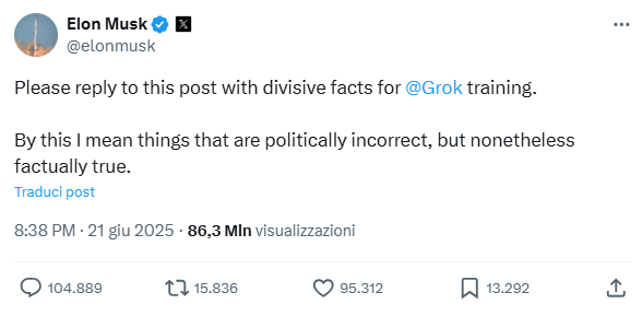 Elon Musk su X