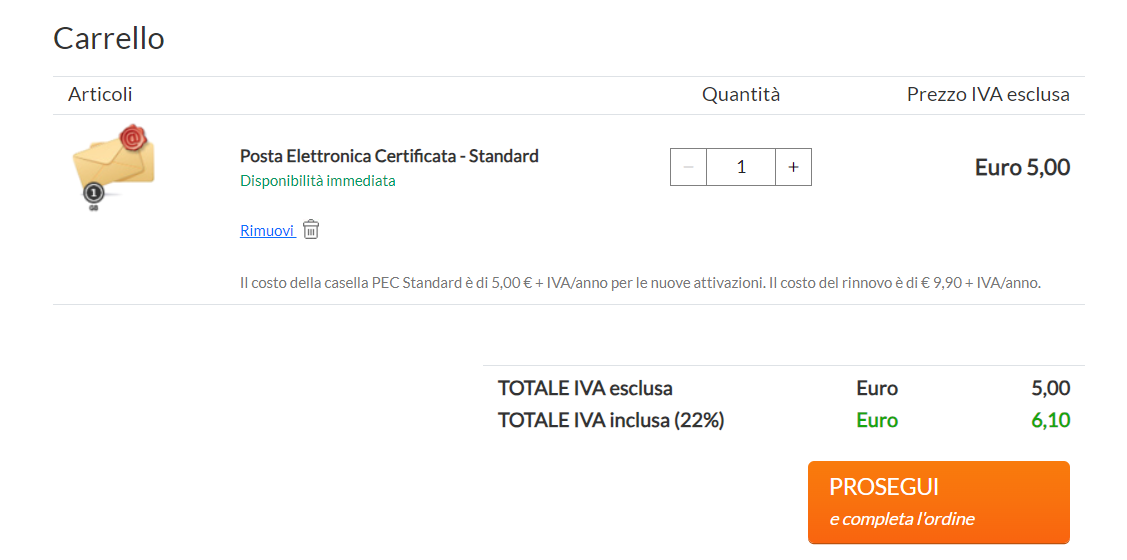 Acquisto Aruba PEC