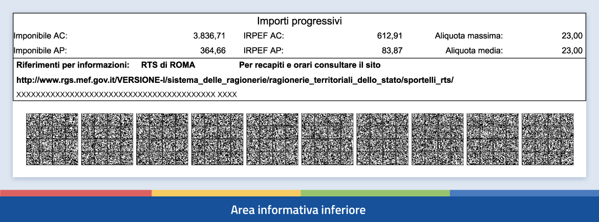 Area informativa inferiore