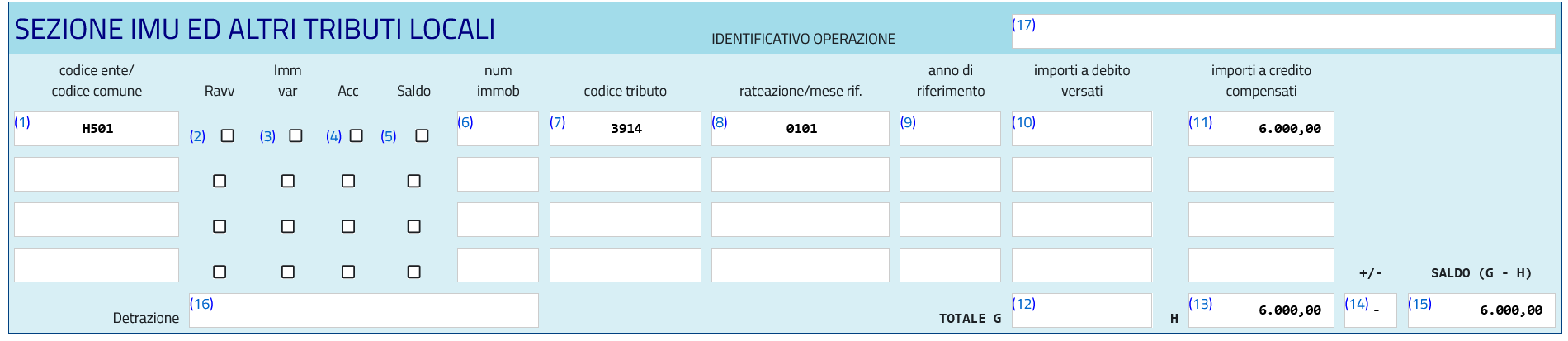 Compilazione F24 codice tributo 3914