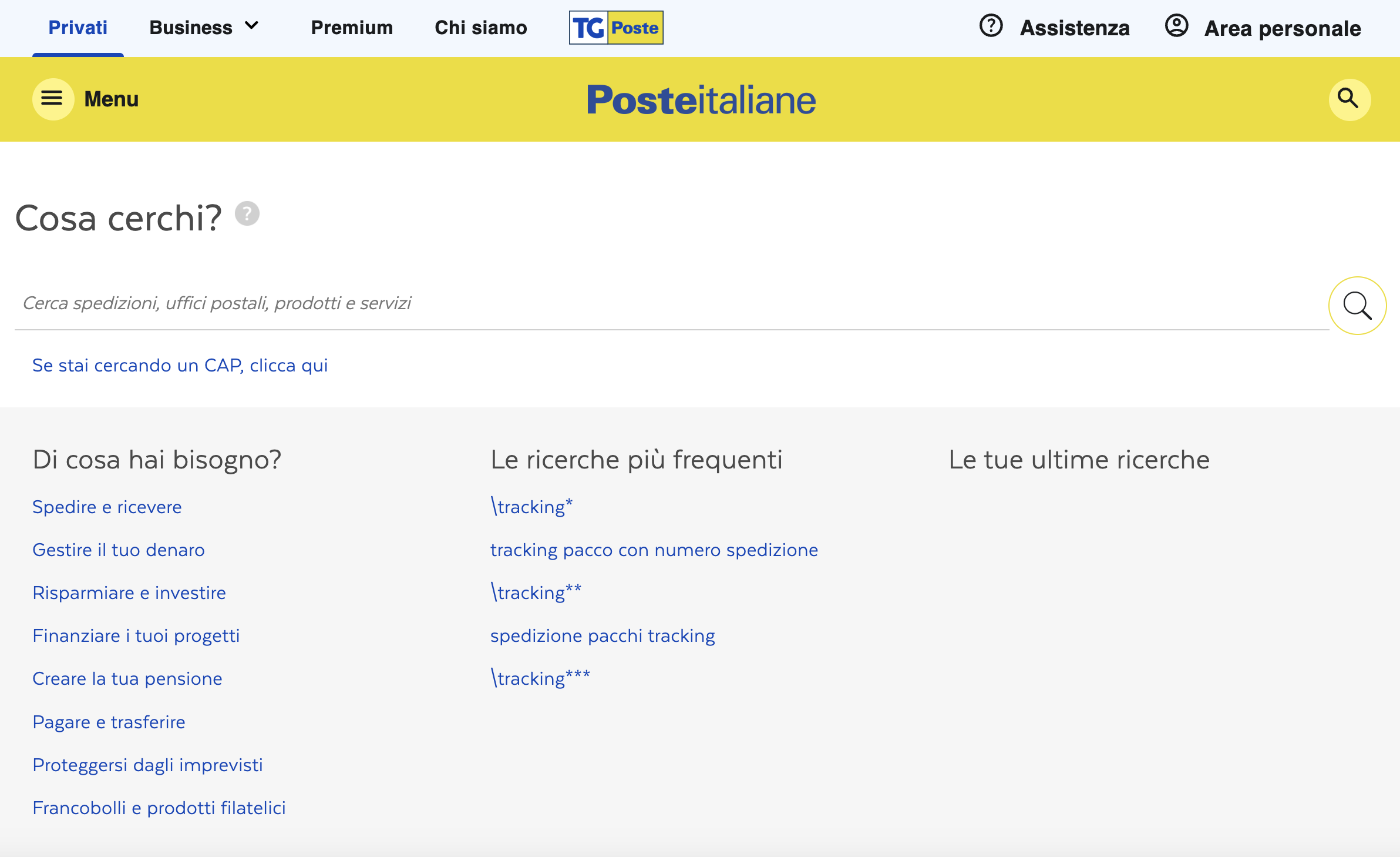 Tracking di Poste Italiane