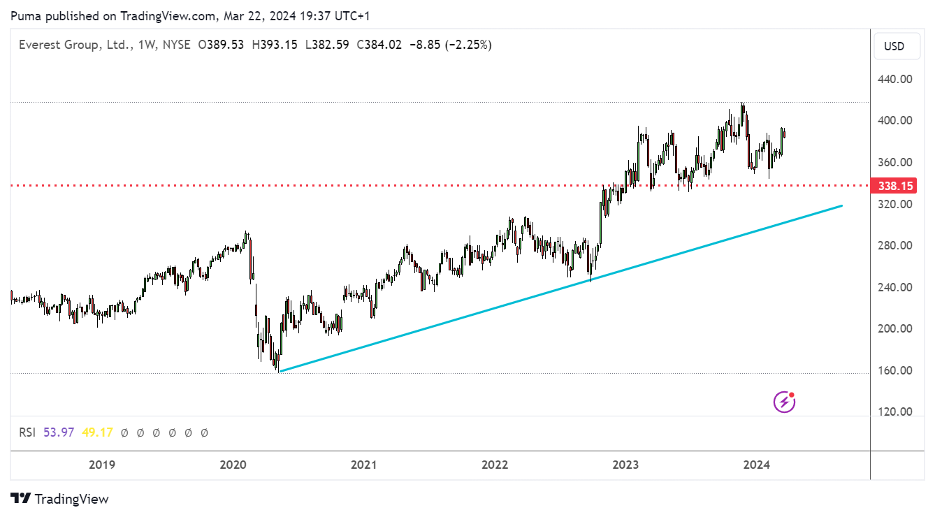 Grafico settimanale Everest Group